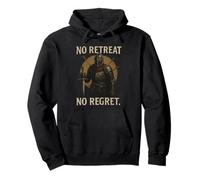 No Retreat No Regret Art Graphique Chevalier médiéval porté au Combat Sweat à Capuche