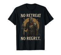 No Retreat No Regret Art Graphique Chevalier médiéval porté au Combat T-Shirt