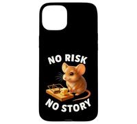 No Risk No Story Souris Mignonne Cadeau de Motivation pour Homme et Femme Coque pour iPhone 15 Plus