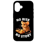 No Risk No Story Souris Mignonne Cadeau de Motivation pour Homme et Femme Coque pour iPhone 16