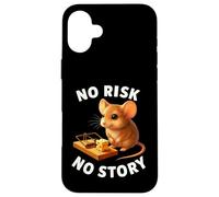 No Risk No Story Souris Mignonne Cadeau de Motivation pour Homme et Femme Coque pour iPhone 16 Plus