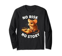 No Risk No Story Souris Mignonne Cadeau de Motivation pour Homme et Femme Manche Longue