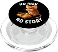 No Risk No Story Souris Mignonne Cadeau de Motivation pour Homme et Femme PopSockets PopGrip pour MagSafe