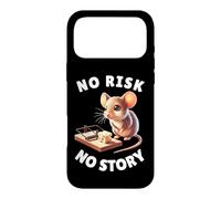 No Risk No Story Souris Mignonne et piège à Souris Cadeau de Motivation Coque pour iPhone 17 Pro Max