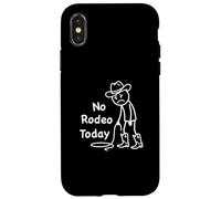 No Rodeo Today, Figurine Humoristique de Cowboy Triste Western Rodeo Coque pour iPhone X/XS