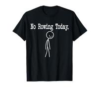 No Rowing Today Funny Humour Joke Minimal Line Art T-Shirt