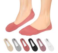 No Show Lot de 6 paires de chaussettes de sport invisibles pour femme en coton avec coussinet en silicone antidérapant pour femme 39-42 35-38 Chaussettes invisibles antidérapantes pour l'été