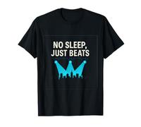 No Sleep Just Beats Neon Music Festival Skyline Graphic T-Shirt