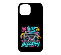No Sleep Til Brooklyn Retro Boombox Music Lover Coque pour iPhone 15