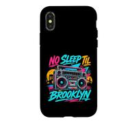 No Sleep Til Brooklyn Retro Boombox Music Lover Coque pour iPhone X/XS