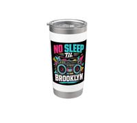 No Sleep Til Brooklyn Retro Boombox Music Lover Gobelet isotherme en acier inoxydable double paroi