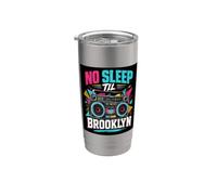 No Sleep Til Brooklyn Retro Boombox Music Lover Gobelet isotherme en acier inoxydable double paroi