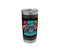 No Sleep Til Brooklyn Retro Boombox Music Lover Gobelet isotherme en acier inoxydable double paroi