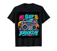 No Sleep Til Brooklyn Retro Boombox Music Lover T-Shirt Graphique avec Valeur