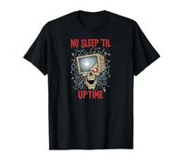 No Sleep 'Til Uptime IT Admin Skull Tech Support Programmer T-Shirt