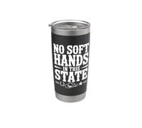 No Soft Hands In This State Texas Cowboy Humour Gobelet isotherme en acier inoxydable double paroi