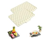 No-Spill Silicone Worktop Saver - Heat-Resistant Drying Mat, Non-Slip Silicone Pad for Kitchen Surface Protection, Foldable Draining Mat for Dishes & Countertops