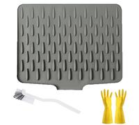 No-Spill Silicone Worktop Saver - Heat-Resistant & Non-Slip Mat for Drip-Free Drying, Silicone Dish Drying Mat for Kitchen Sink, Bathroom Countertops, Protect Countertop from Scratches (1Pc)