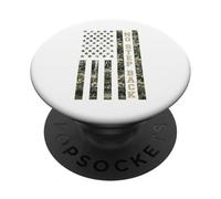 No Step Back Distressed USA American Flag Camo Aesthetic PopSockets PopGrip Adhésif
