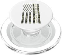 No Step Back Distressed USA American Flag Camo Aesthetic PopSockets PopGrip pour MagSafe