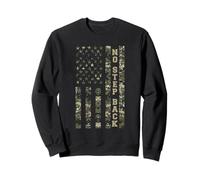 No Step Back Distressed USA American Flag Camo Aesthetic Sweatshirt
