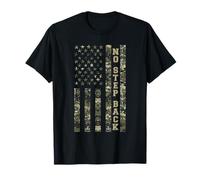 No Step Back Distressed USA American Flag Camo Aesthetic T-Shirt