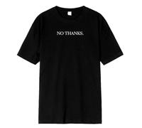No Thanks Hip Hop Funny Printing T-Shirt Men Fion Tee Clothes Summer Black 3XL