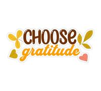 No Thorns Media Autocollant « Choose Gratitude » en vinyle imperméable pour fenêtre, bouteille, tasse, passeport, livre, scrapbooking, ordinateur portable, gobelet, skateboard, ordinateur, téléphone,
