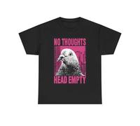 No Thoughts Empty Head Pigeon Shirt Painting Unisex Heavy Cotton Tee Black XL
