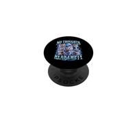 No Thoughts Head Empty Kitty Meme Y2K Moon Lightning PopSockets PopGrip Adhésif