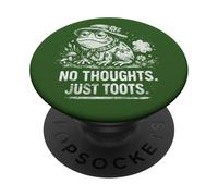 No Thoughts Just Toots Funny Frog Cottagecore Meme PopSockets PopGrip Adhésif