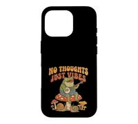 No Thoughts Just Vibes Frog Mindfulness Meditation Mushroom Coque pour iPhone 16 Pro