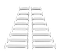 No Tie Lacets pour ,Lacets Élastiques Sans Nœud en Silicone, Lot de 16 pour Adultes, No Tie Shoelaces Flexible Universels pour Sneakers, Chaussures de Sport et Running, Installation Facile Blanc.
