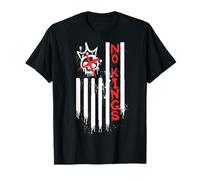 No to Kings Day in America March and Protest Drapeau américain Crâne T-Shirt