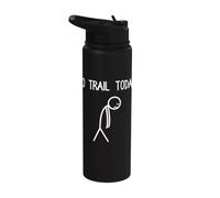 No trail today drôle vtt velo vtt Stainless Steel Insulated Water Bottle