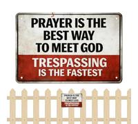 No Trespassing Sign | Metal Decorative Warning Signage | Private Property Sign for Fence for Home Bathroom Dorm Hotel Apartment Office Meeting Business Fence