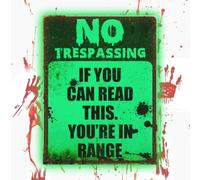 No Trespassing Signs for Halloween, Retro Fashion Chic Funny Sign for
