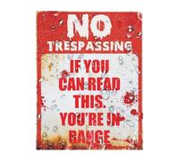 No Trespassing Signs for Halloween - Retro Fashion Chic Funny Sign for No