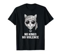 No Violence No Kings Chat Peace Signe Bandana Drapeau US T-Shirt