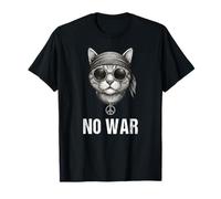 No War Cat Peace Signe Bandana Anti Guerre Chaton Cat T-Shirt