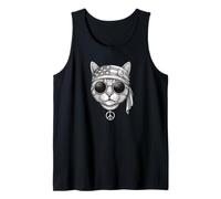 No War Chat Peace Signe Drapeau US Bandana Anti Guerre Cat Débardeur