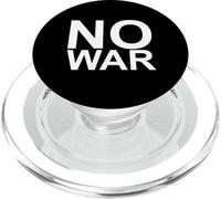 NO War - Grande Police en Blanc avec Bordure Noire PopSockets PopGrip pour MagSafe