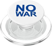 NO War - Grande Police en Bleu Clair avec Bord Gris PopSockets PopGrip pour MagSafe