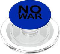NO War - Grande Police en Noir avec Bordure Grise PopSockets PopGrip pour MagSafe