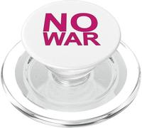 NO War - Grande Police Rose avec Bordure Grise PopSockets PopGrip pour MagSafe