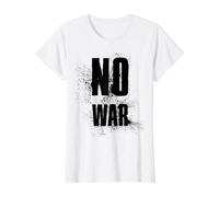 NO War Stop War Peace T-Shirt Graphique avec Valeur, Femme, Blanc, L