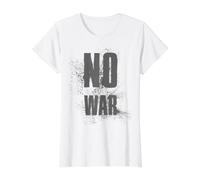 NO War Stop War Peace T-Shirt Graphique avec Valeur, Femme, Blanc, M