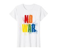 NO War Stop War Peace T-Shirt Graphique avec Valeur, Femme, Blanc, M