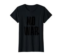 NO War Stop War Peace T-Shirt Graphique avec Valeur, Femme, Noir, M