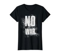 NO War Stop War Peace T-Shirt Graphique avec Valeur, Femme, Noir, M